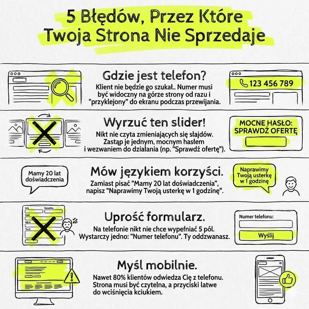 5 grzechów głównych stron lokalnych firm (Audyt w 5 minut)